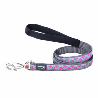 Hondenriem Red Dingo STYLE HOT PINK ON COOL GREY 15mm x 120 cm 1