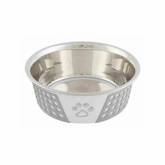 Voerbak voor honden Trixie Wit Grijs Siliconen Roestvrij staal 750 ml 1