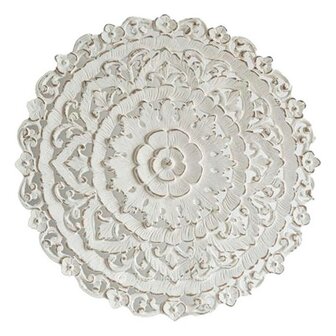 Wanddecoratie DKD Home Decor Wit Mandala Hout MDF (90 x 2 x 90 cm) 1