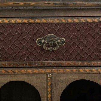 Flessenrek Alexandra House Living Bruin Hout Metaal 31 x 69 x 63 cm Meubel 2 lades 16 flesjes 7