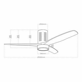 Plafondventilator met licht EDM 33823 Kara 30 W 2190 Lm Multicolour 7