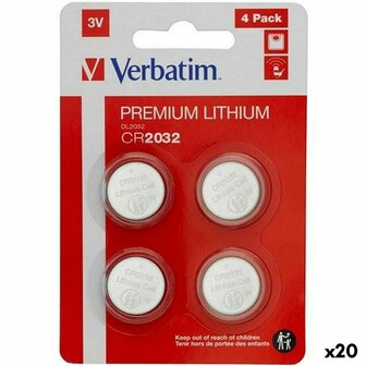 Batterijen Verbatim CR2032  4 Onderdelen 20 Stuks 3V 1