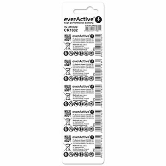 Batterijen EverActive CR1632 (5 Stuks) 2