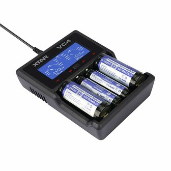 Batterijlader Xtar VC4 Batterijen x 4 3