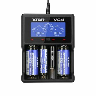 Batterijlader Xtar VC4 Batterijen x 4 4