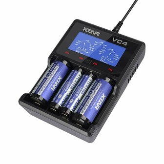 Batterijlader Xtar VC4 Batterijen x 4 5