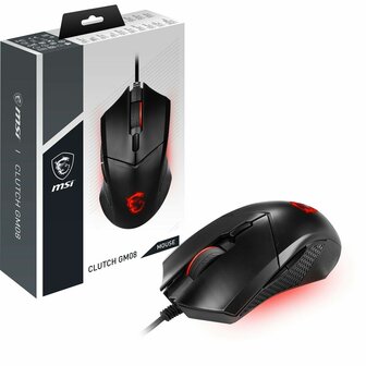 Muis MSI Clutch GM08 Zwart Rood 1