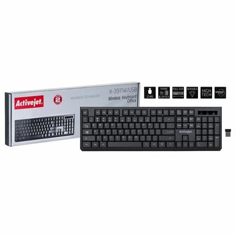 Toetsenbord Activejet K-3911W Zwart QWERTY 1