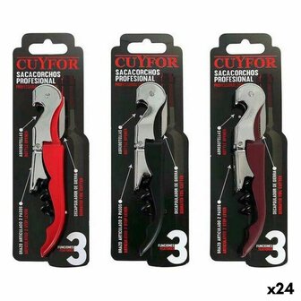 Kurkentrekker met loodsnijder en Flesopener Cuyfor 8423607130017 12,5 x 2,5 cm (24 Stuks) (12,5 x 2,5 cm) 1