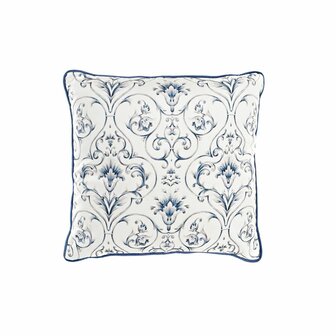 Kussen DKD Home Decor Blauw Wit Vierkant Blommor Neoklassiek 45 x 10 x 45 cm 1