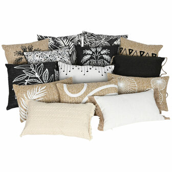 Kussen Home ESPRIT Wit Zwart Bedrukt 45 x 15 x 45 cm 4