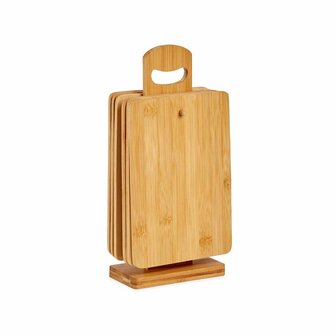 Set Snijplank Met steun Bruin Bamboe (6 Onderdelen) (21 x 14 x 0,8 cm) 1