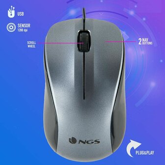Optische Muis NGS NGS-MOUSE-1091 1200 DPI Grijs 5
