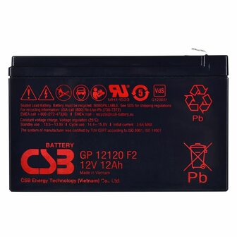 Batterij voor UPS SAI HITACHI CSB GP12120F2 12000 mAh 12 V 2