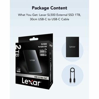 Externe Harde Schijf Lexar SL200 Zwart 2 TB SSD 7