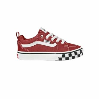 Vans Filmore Check Bumper Dark Donkerrood - Maat: 38 1