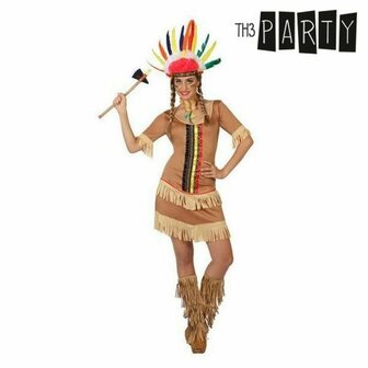 Kostuums voor Volwassenen Th3 Party Bruin Amerikaans-Indiaans (1 Onderdelen) - Maat: M/L - Maat: M/L 1