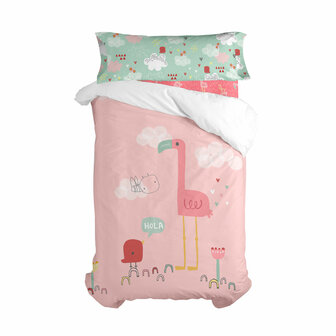 Dekbedovertrek set HappyFriday Moshi Moshi Hola Multicolour Bed van 80/90 2 Onderdelen 1