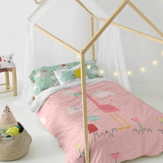 Dekbedovertrek set HappyFriday Moshi Moshi Hola Multicolour Bed van 80/90 2 Onderdelen 3