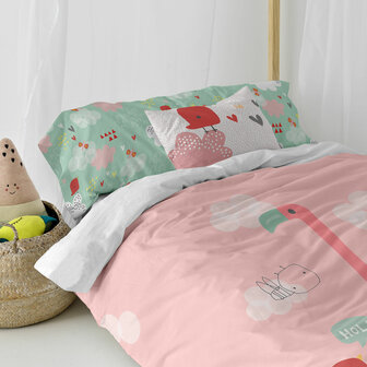Dekbedovertrek set HappyFriday Moshi Moshi Hola Multicolour Bed van 80/90 2 Onderdelen 4