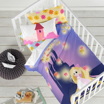 Onderlaken HappyFriday MR FOX Blauw Multicolour 60 x 120 x 14 cm Blommor 3