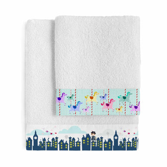 Handdoekenset HappyFriday Mr Fox Nanny Multicolour 2 Onderdelen 1