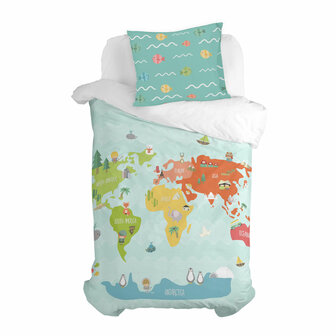 Kussensloop HappyFriday Happynois World map Multicolour 60 x 70 cm 3