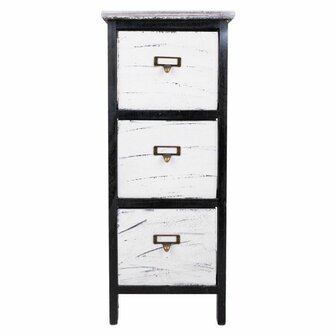 Ladekast Alexandra House Living Wit Zwart Paulownia hout 32 x 63 x 26 cm 2
