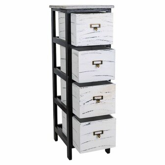 Ladekast Alexandra House Living Wit Zwart Paulownia hout 32 x 81 x 26 cm 3