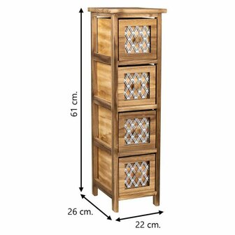 Ladekast Alexandra House Living Bruin Hout Paulownia hout 26 x 61 x 22 cm 4