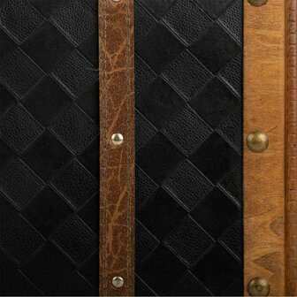 Decoratieve koffer Alexandra House Living Zwart PVC Hout Metaal Stof Vintage 30 x 17 x 43 cm 8