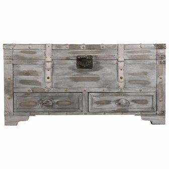 Koffer Alexandra House Living Grijs PVC Hout Metaal 45 x 45 x 90 cm Estilo vintage 3