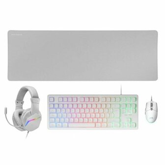 Toetsenbord en muis Mars Gaming MCPRGB3WES Wit 1
