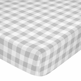 Verstelbaar onderlaken HappyFriday Basic Kids Grijs 70 x 140 x 14 cm Vichy 1