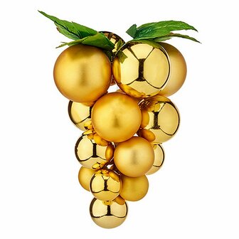 Kerstbal Druiven Gouden Plastic 18 x 18 x 28 cm 1
