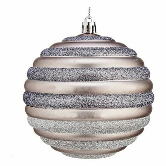 Kerstbal &Oslash; 10 cm 6 Stuks Zilverkleurig Plastic 1