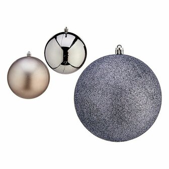 Kerstballen &Oslash; 12 cm 6 Stuks Zilverkleurig Plastic 1