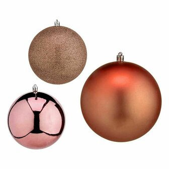 Kerstbal &Oslash; 12 cm 6 Stuks Koper Plastic 1