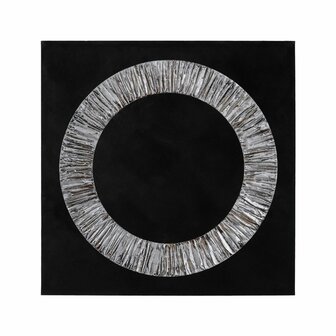 Schilderij Zwart Grijs Abstract 100 x 3 x 100 cm 2