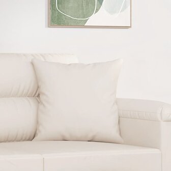 Sierkussens 2 st 40x40 cm microvezelstof beige 5
