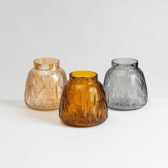 Vaas Grijs Glas 15 x 15 x 15 cm 5
