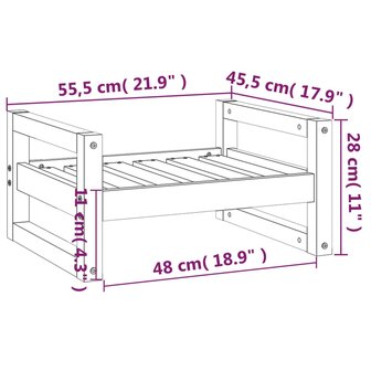 Hondenmand 55,5x45,5x28 cm massief grenenhout honingbruin 8