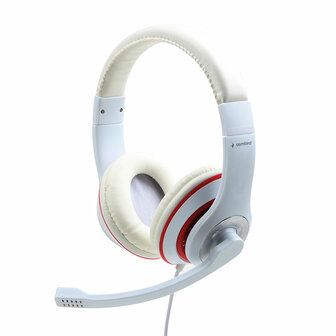 Hoofdtelefoon met microfoon GEMBIRD MHS-03-WTRD Wit 1
