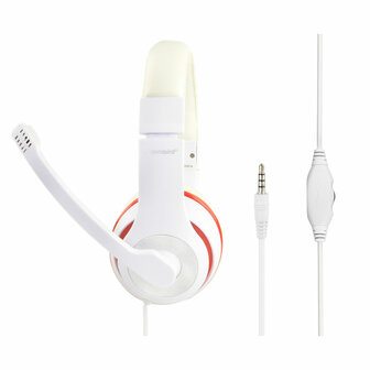 Hoofdtelefoon met microfoon GEMBIRD MHS-03-WTRD Wit 3