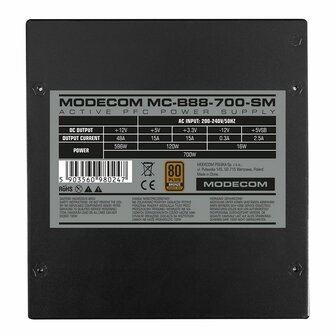 Voedingsbron Modecom ZAS-MC-B88-700-ATX-SM ATX 700 W 80 Plus Bronze 2