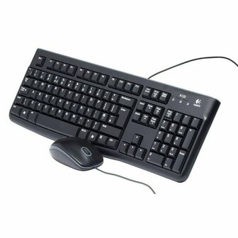 Toetsenbord Logitech LGT-MK120-US Zwart Nederlands QWERTY 1