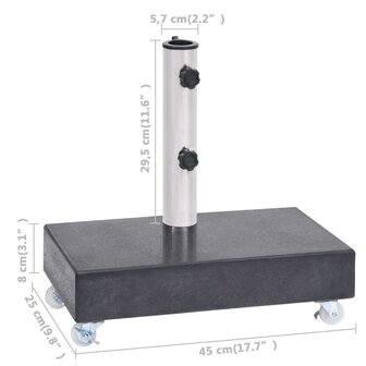 Parasolvoet 45x25x8 cm graniet zwart 7