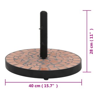 Parasolvoet rond 12 kg terracottakleurig 7