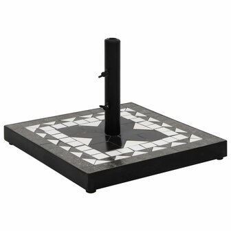 Parasolvoet vierkant 12 kg zwart en wit 1
