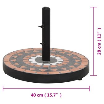 Parasolvoet rond 12 kg terracotta wit 7
